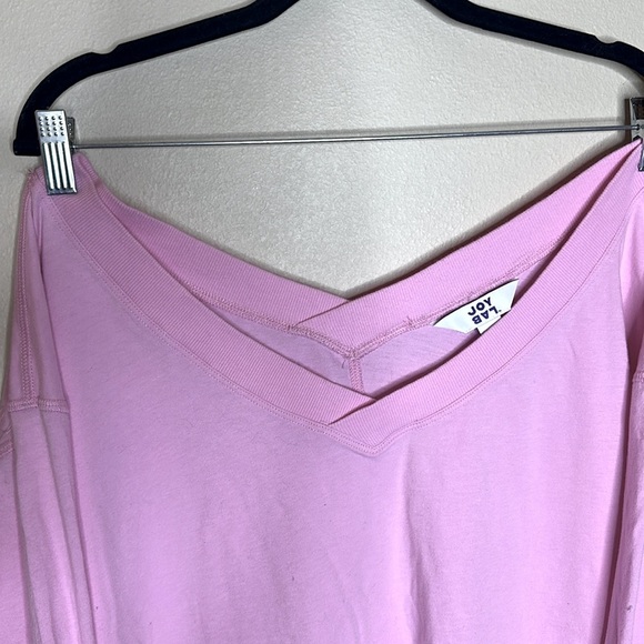 JoyLab V Neck Long Sleeve Pullover Top Pink Womens Size XL - Picture 5 of 11